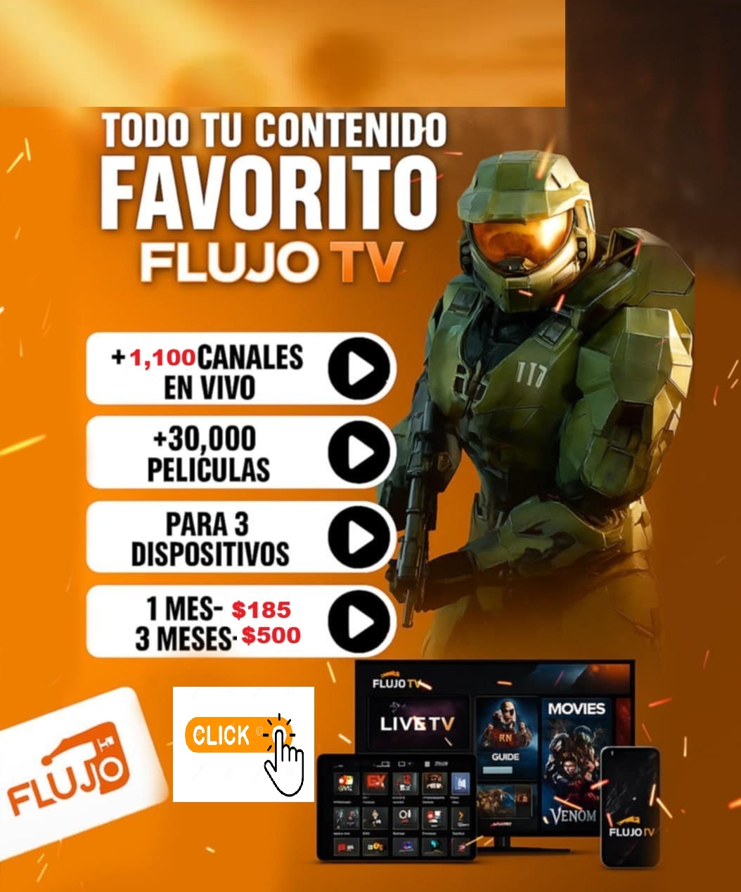 $185MXN FLUJO Individual x Mes Tres Dispositivos