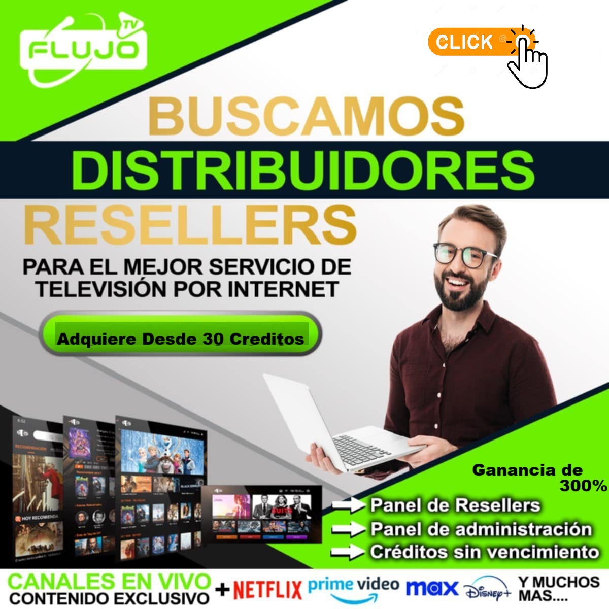 $75MXN X Crédito Panel Flujo Reseller 