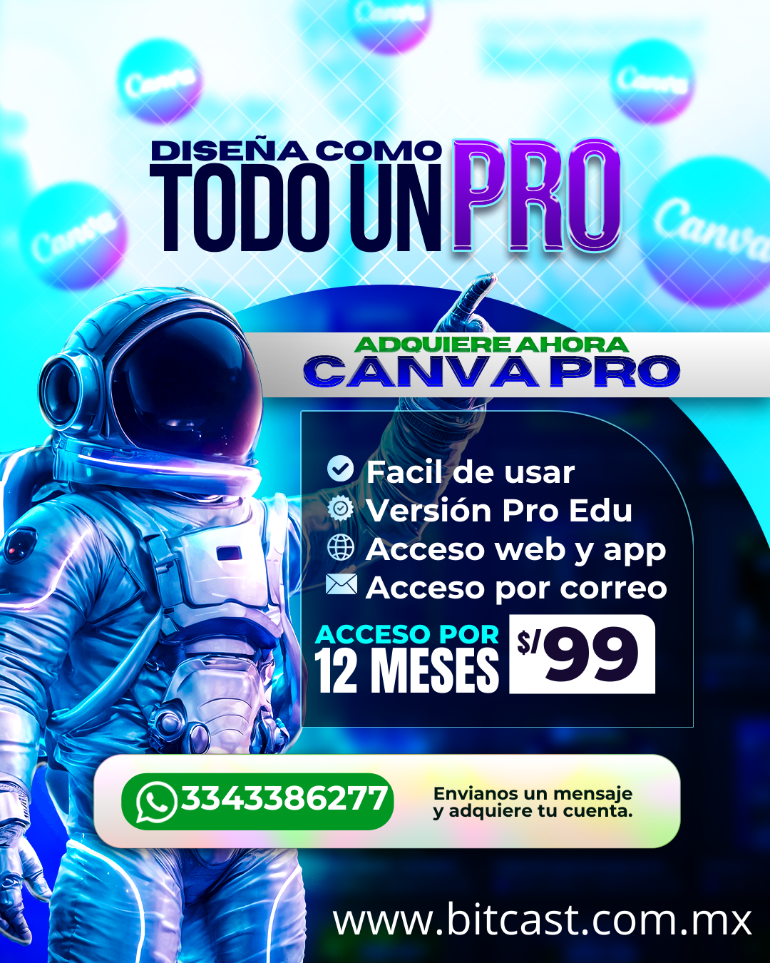 $99MXN CANVA CUENTA INDIVUDUAL